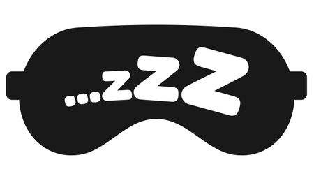 Zzz sleep snore text on eye mask vector icon.のイラスト素材