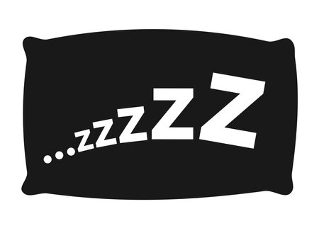 Zzz sleep snore text with bed pillow vector icon.のイラスト素材