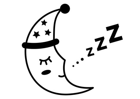 Zzz sleep snore with crescent moon vector icon.のイラスト素材