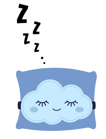 Zzz sleep snore and cute kawaii pillow vector icon.のイラスト素材