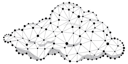 Cloud wireframe vector sign network design element.のイラスト素材