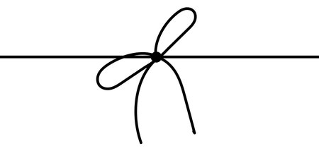Bow on gift ribbon string vector silhouette icon.のイラスト素材