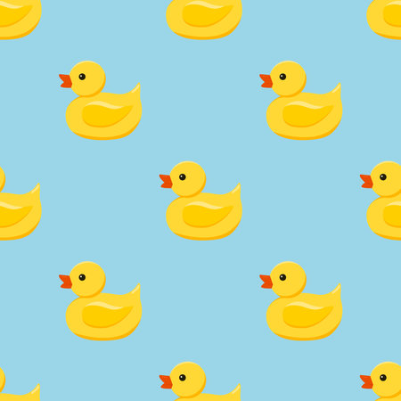 Cute little yellow rubber vector seamless pattern.のイラスト素材