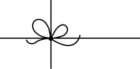 Bow on gift ribbon string vector silhouette icon.のイラスト素材
