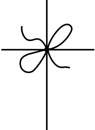 Bow on gift ribbon string vector silhouette icon.のイラスト素材