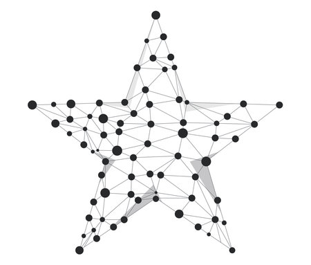 Star low poly wireframe vector sign illusrationのイラスト素材
