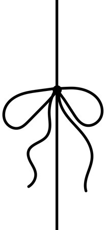 Bow on gift ribbon string vector silhouette icon.のイラスト素材
