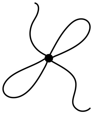 Bow on gift ribbon string vector silhouette icon.のイラスト素材