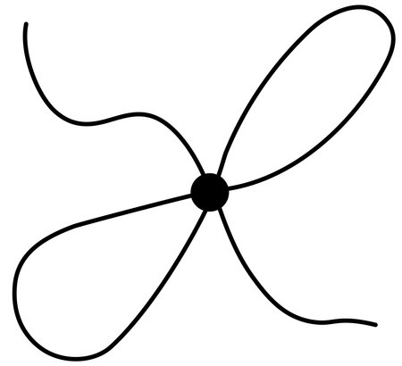 Bow on gift ribbon string vector silhouette icon.のイラスト素材