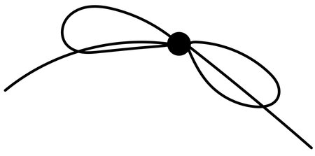 Bow on gift ribbon string vector silhouette icon.のイラスト素材