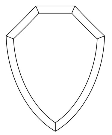 Shield line art vector icon protect and security outline symbol.のイラスト素材