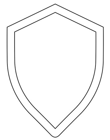 Shield line art vector icon protect and security outline symbol.のイラスト素材