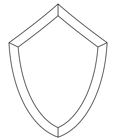 Shield line art vector icon protect and security outline symbol.のイラスト素材