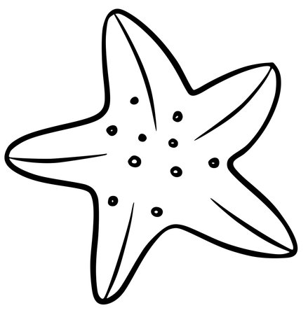 Sea starfish black silhouette vector icon marine beach graphic element.のイラスト素材