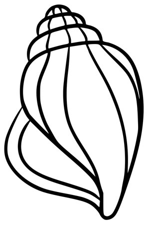 Sea shell black silhouette vector icon beach graphic element.のイラスト素材