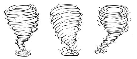 Tornado whirlwind vector illustration isolated on white background.のイラスト素材