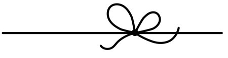 Bow on gift ribbon string vector silhouette icon.のイラスト素材