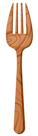 Wooden fork icon isolated on white background.のイラスト素材