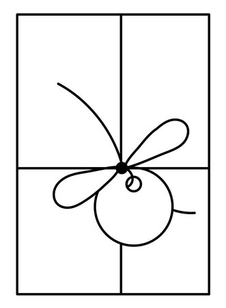 Gift with bow label tag on ribbon string vector silhouette icon.のイラスト素材