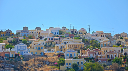 Colorful houses on the island of Simi