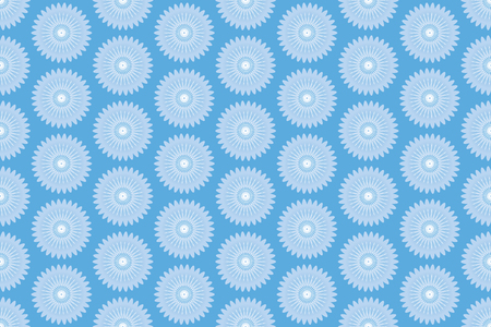 Simple vector seamless pattern with circular geometric shapes, isolated on blue backgroundのイラスト素材