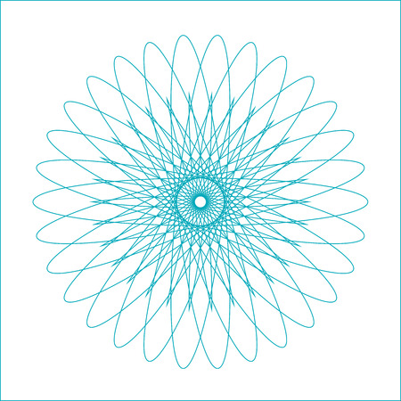 Spirograph geometric shape suitable for watermark, vector isolated on white background.のイラスト素材
