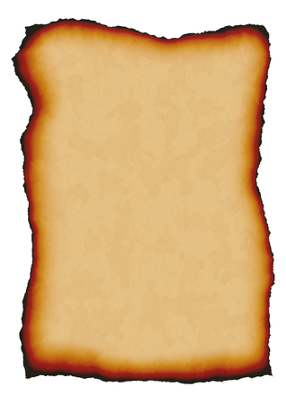 Vector illustration of old paper with burnt edges and space for your text - isolated vector on a white background.のイラスト素材