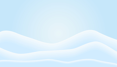 Flat design illustration of winter mountain landscape with snow and hills under blue sky - vectorのイラスト素材