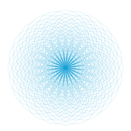 Spirograph for safety protective layer on the diplomas, certificates or bills - vector illustration, digital watermark.のイラスト素材