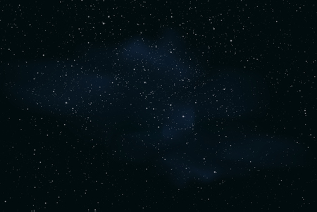 Realistic illustration of a dark night sky or space with stars and nebula - vectorのイラスト素材