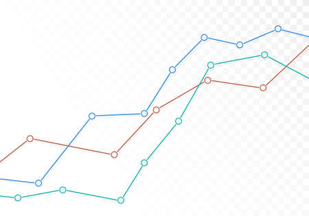 Illustration of a transparent line growing graph. Suitable as a background for a banner about stock trading and the economy. Space for your text - vectorのイラスト素材