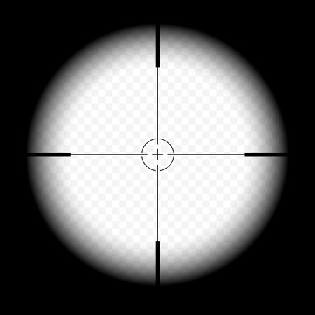 A realistic illustration of a sight through the scope of a desharpening rifle. Crosshair with transparent background - vectorのイラスト素材