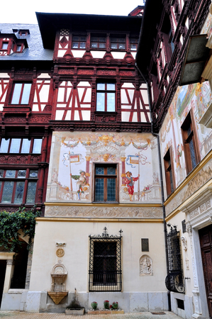 Palace complex Peles Sinaia Romaniaのeditorial素材