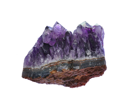 Amethyst druse with dark center, blue, purple, violetの写真素材