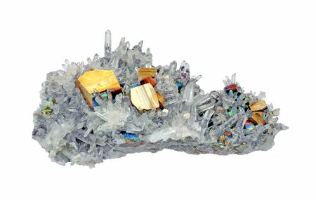 Quartz crystals beautiful pyrite cubes