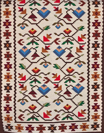 Segment of handmade carpets in bright colorsの写真素材