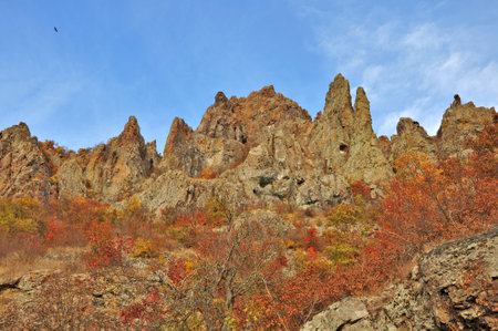 Crater of an extinct volcanoの写真素材