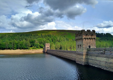 Derwent Dam as used by the Dambustersの写真素材