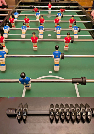Table football game from the blue endの写真素材