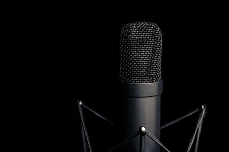 Tube microphone, professional microphone, recording studio, tv, song, sound, voice, studio, singerの写真素材
