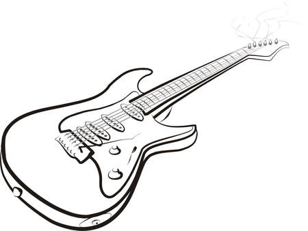 electroguitar isolated illustrationのイラスト素材