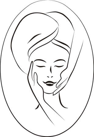 concept illustration of facial massageのイラスト素材