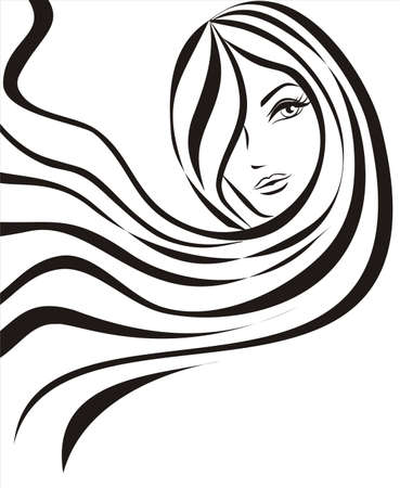 young beautiful woman concept sketchのイラスト素材