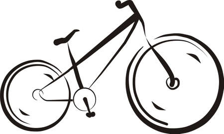 bicycle concept sketch in black linesのイラスト素材