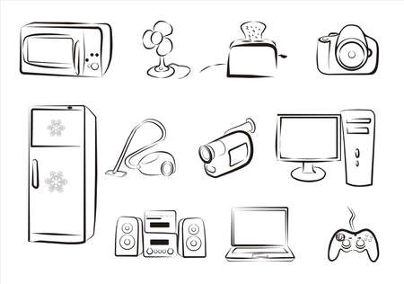  set of electric goods icons part 2のイラスト素材