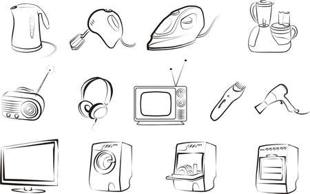  set of electric goods icons part 1のイラスト素材