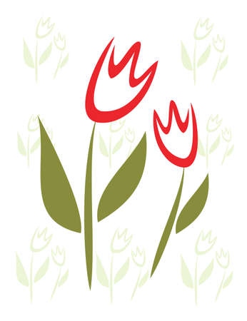 Tulip stylized vector illustration. isolated symbol, children ztyle.のイラスト素材