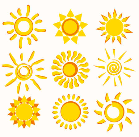 sun collection of vector symbolsのイラスト素材