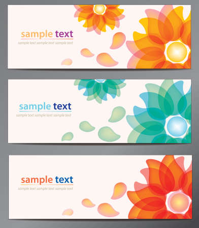 Flower vector background brochure template. Set of floral cards のイラスト素材