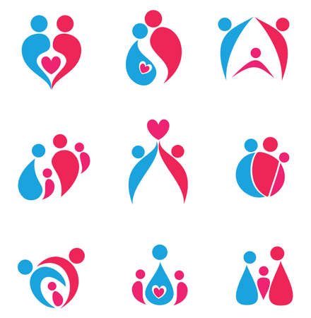 family set of  vector iconsのイラスト素材